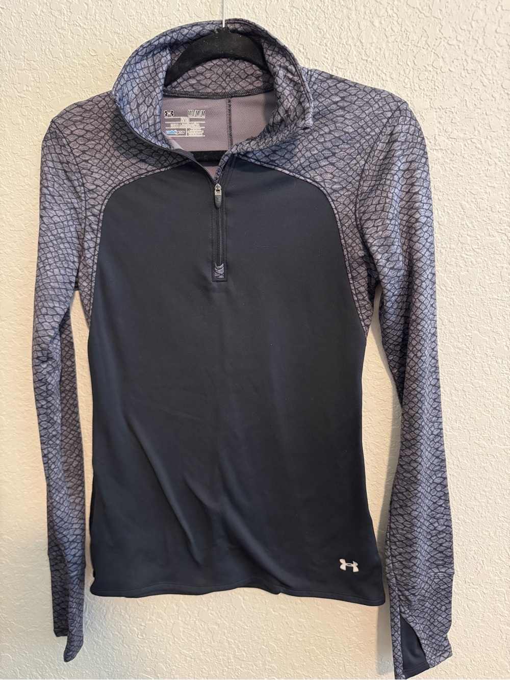 Under Armour Cold Gear Black & Grey Half-Zip Performance Pullover
